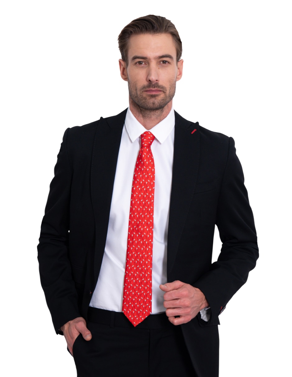 Corbata regular de seda estampada para hombre 2