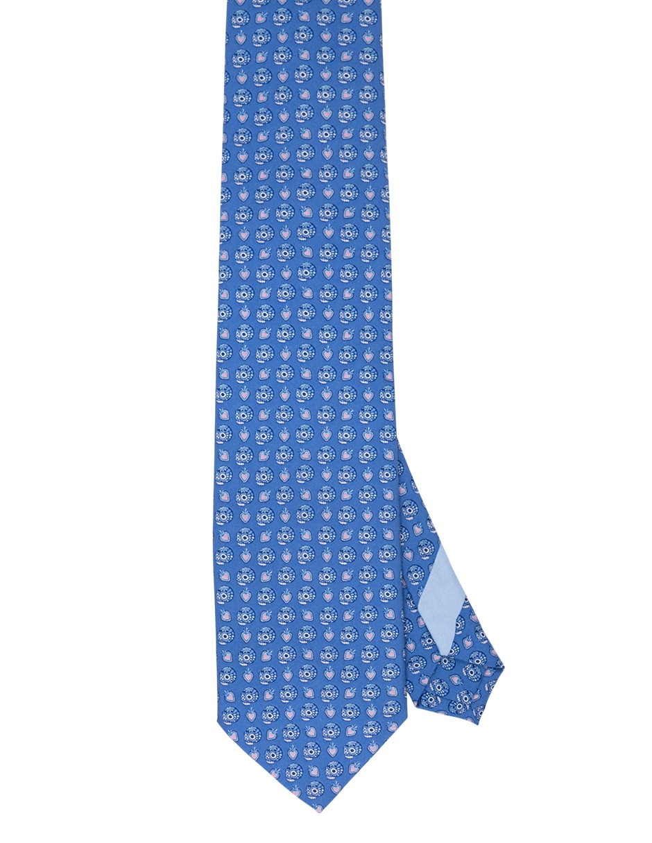 Corbata regular de seda estampada para hombre