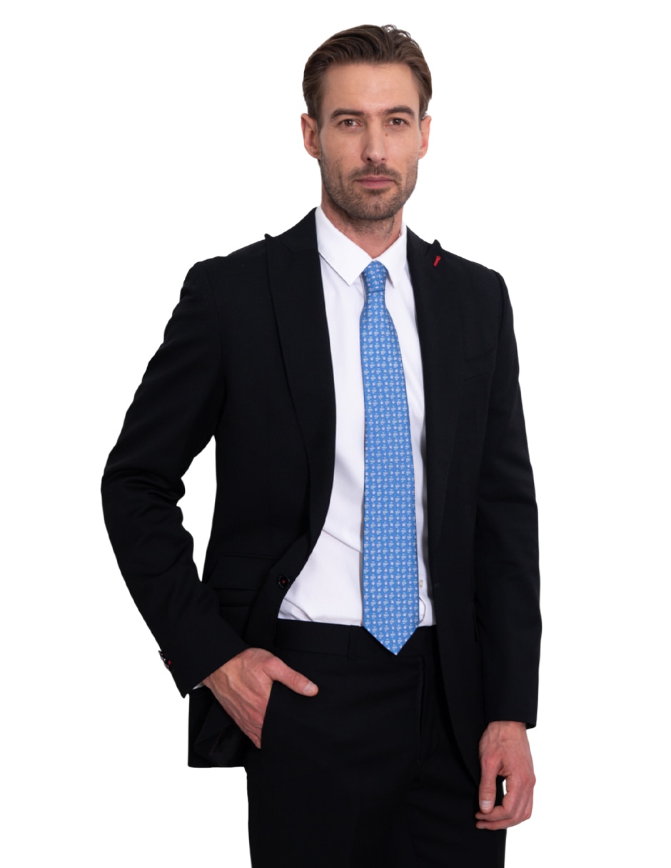 Corbata regular de seda estampada para hombre 2
