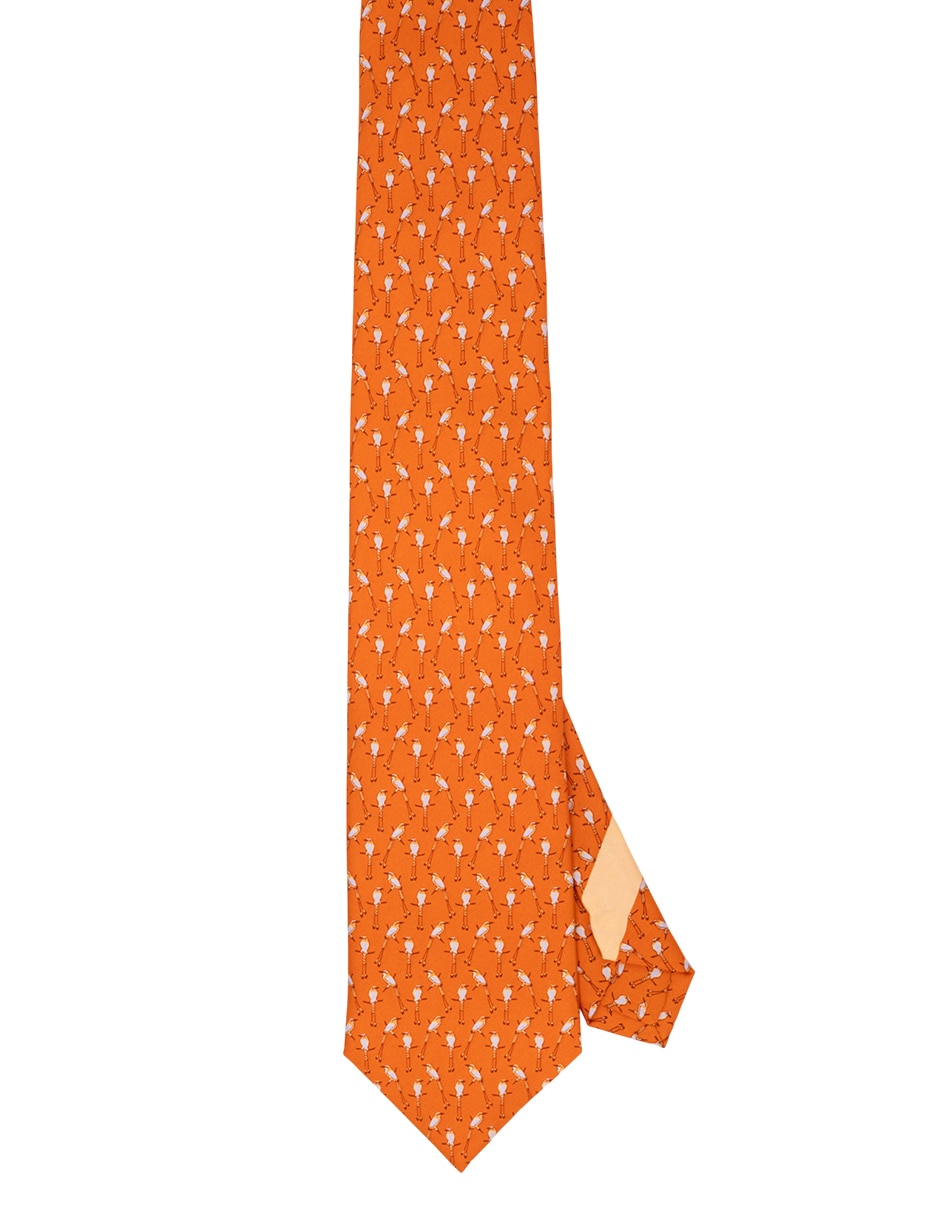 Corbata regular de seda estampada para hombre