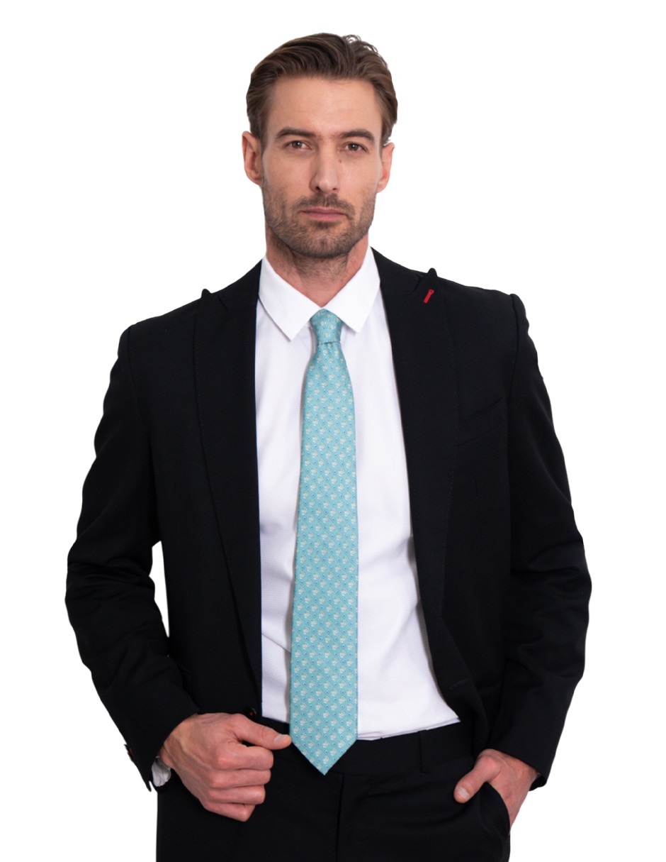 Corbata regular de seda estampada para hombre 4