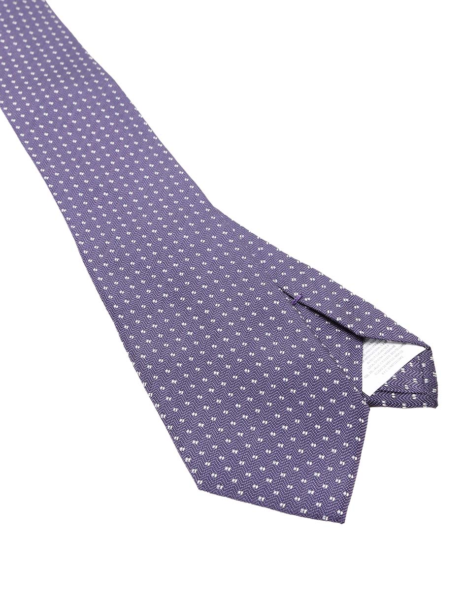 Corbata regular de seda estampado microprint para hombre 3