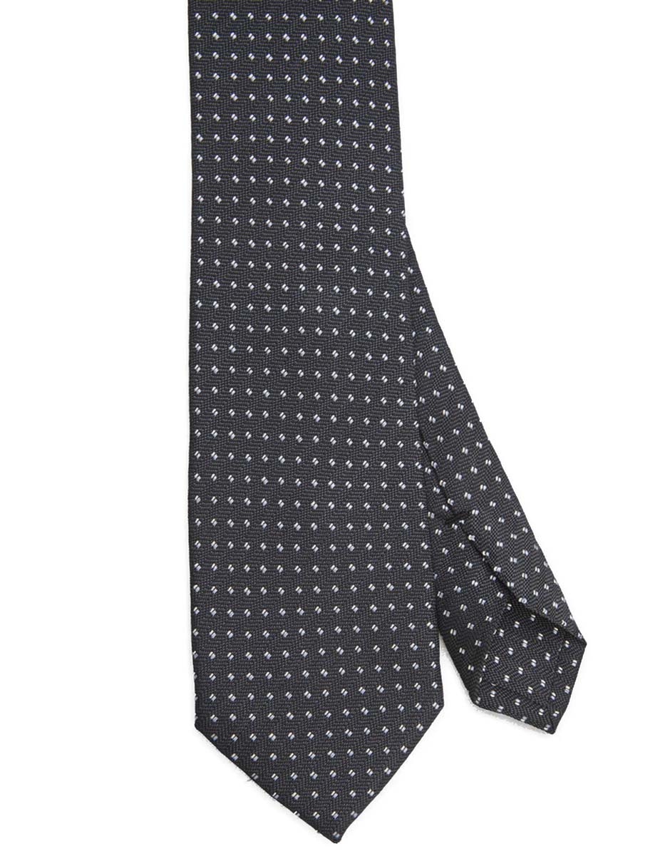 Corbata regular de seda estampado microprint para hombre