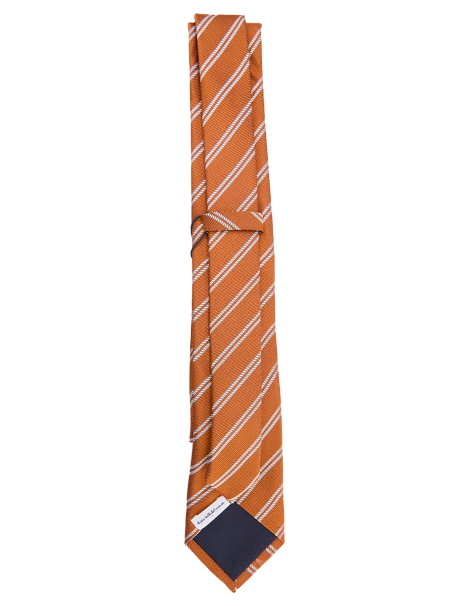 Corbata regular de seda estampado a rayas para hombre 2