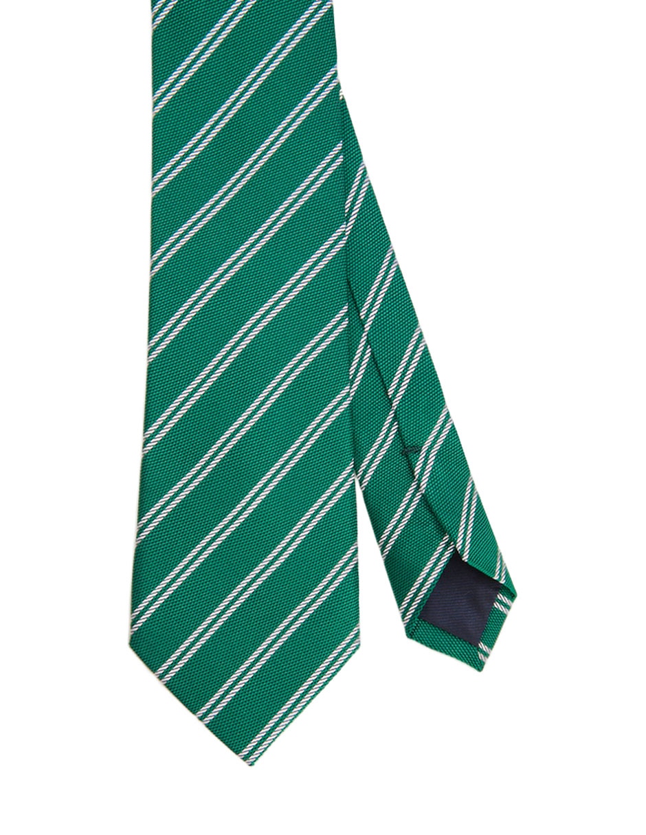 Corbata regular de seda estampado a rayas para hombre