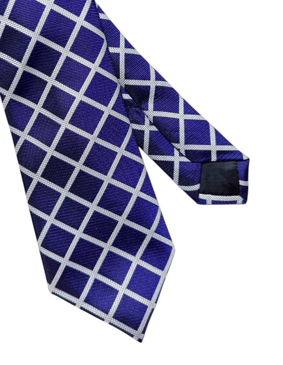 CORBATA KC NY A CUADROS R, AZUL MARINO
