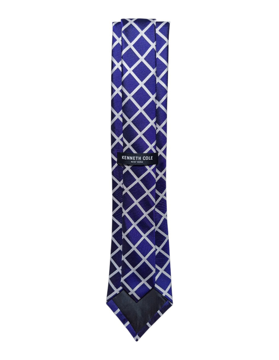 CORBATA KC NY A CUADROS R, AZUL MARINO