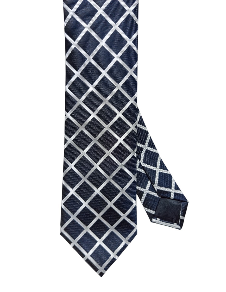 Corbata regular de seda estampado a cuadros para hombre Corbata regular de seda estampado a cuadros para hombre