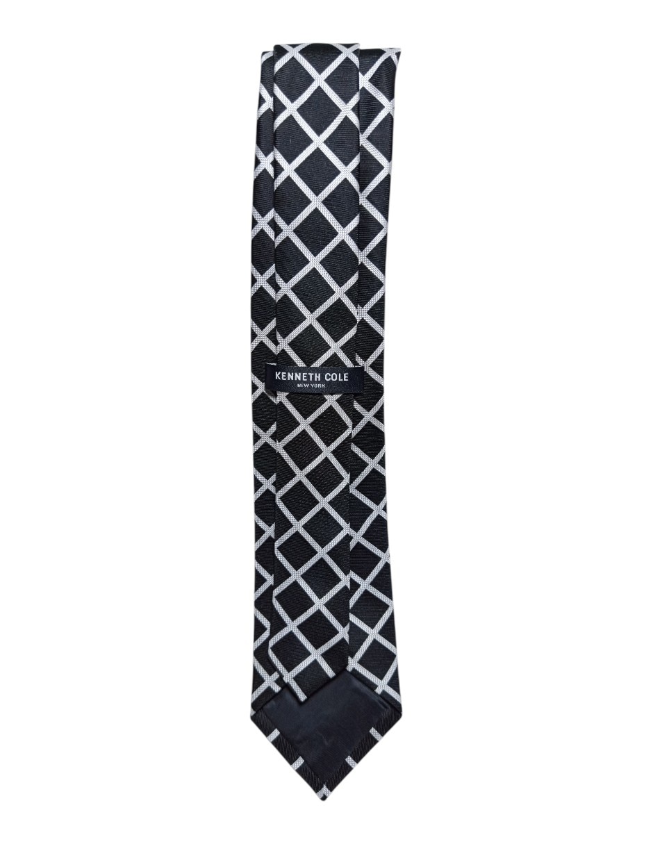 Corbata regular de seda estampado a cuadros para hombre 3