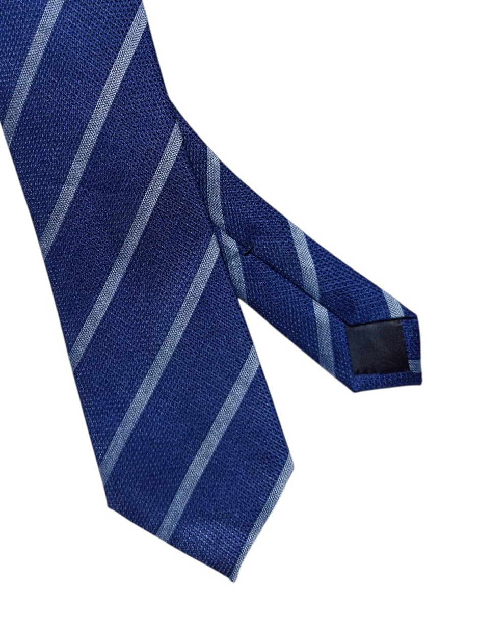 Corbata regular de seda estampado a rayas para hombre 2