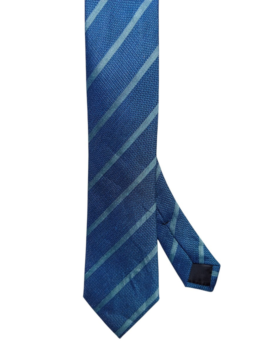 Corbata regular de seda estampado a rayas para hombre