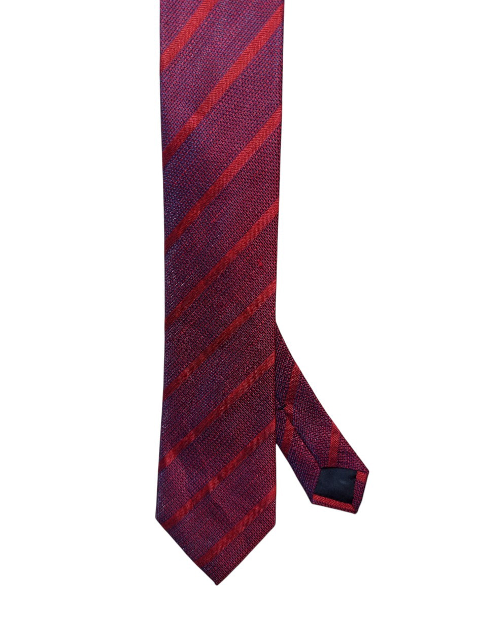 Corbata regular de seda estampado a rayas para hombre