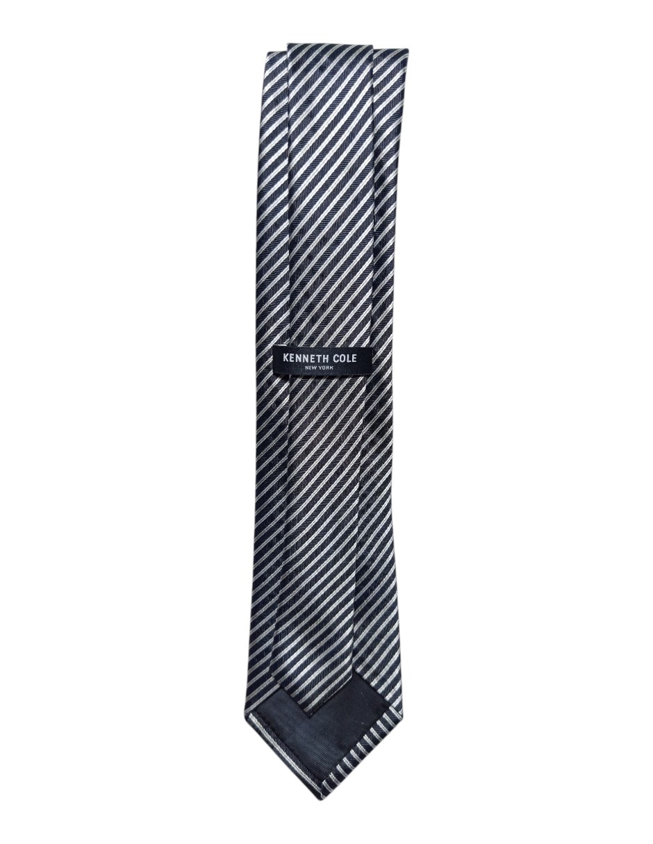 Corbata regular de seda estampado a rayas para hombre 3