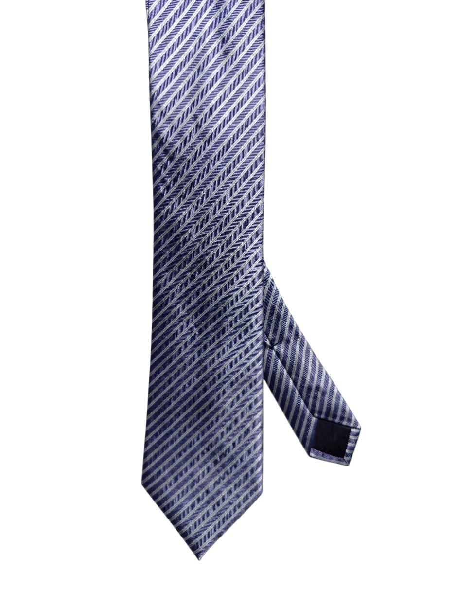 Corbata regular de seda estampado a rayas para hombre
