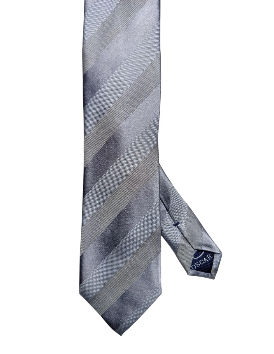 Corbata regular de seda estampada a rayas para hombre