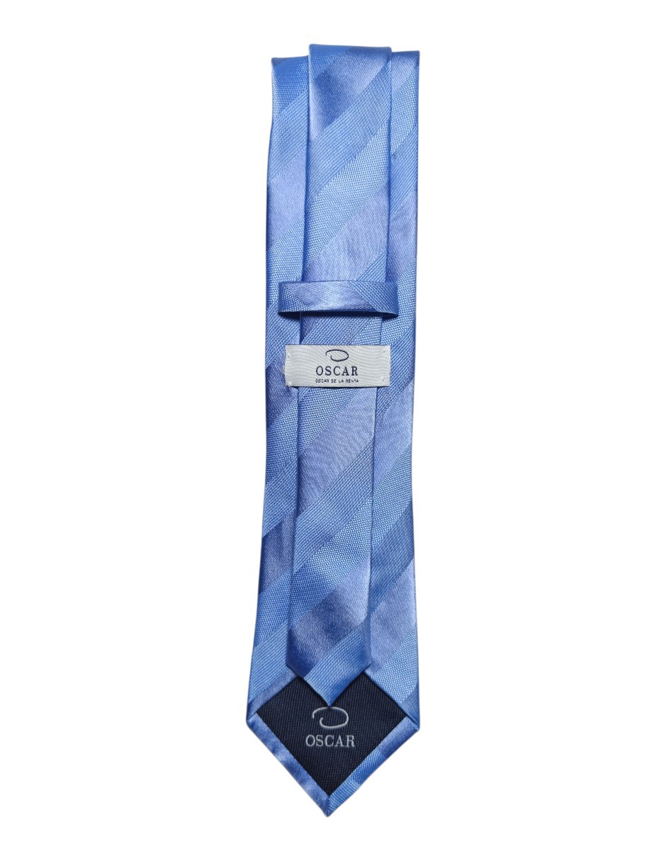 Corbata regular de seda estampada a rayas para hombre 3