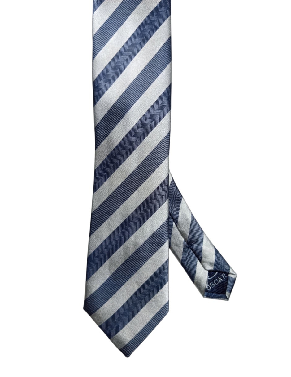 CORBATA O DE LA RENTA A RAYAS RE, GRISS