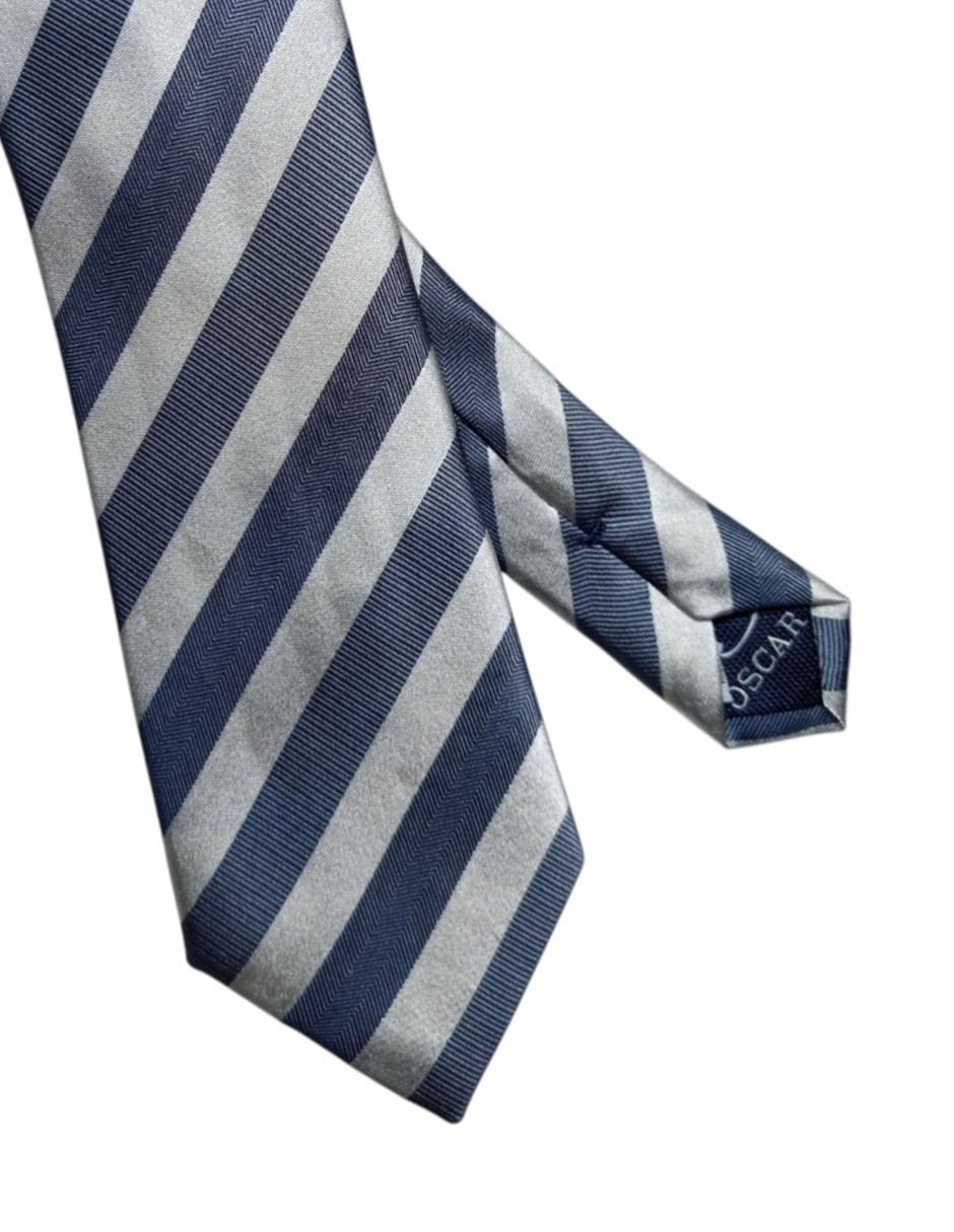 CORBATA O DE LA RENTA A RAYAS RE, GRISS