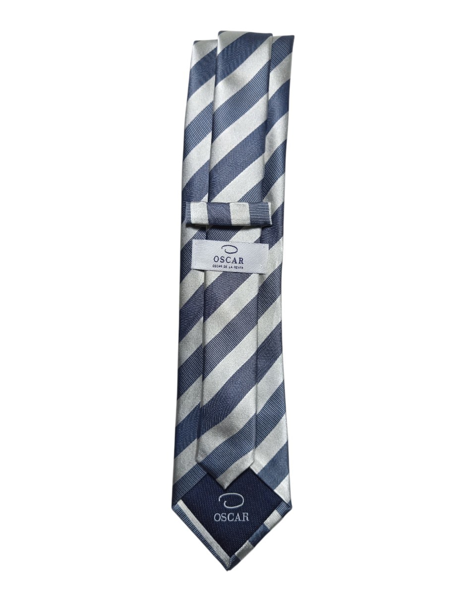 CORBATA O DE LA RENTA A RAYAS RE, GRISS