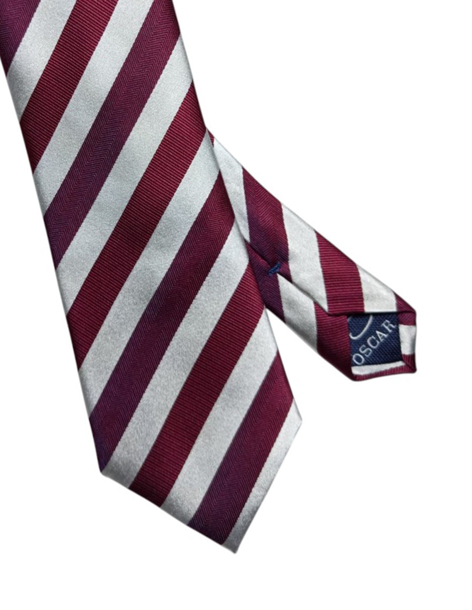 Corbata regular de seda estampada a rayas para hombre 2