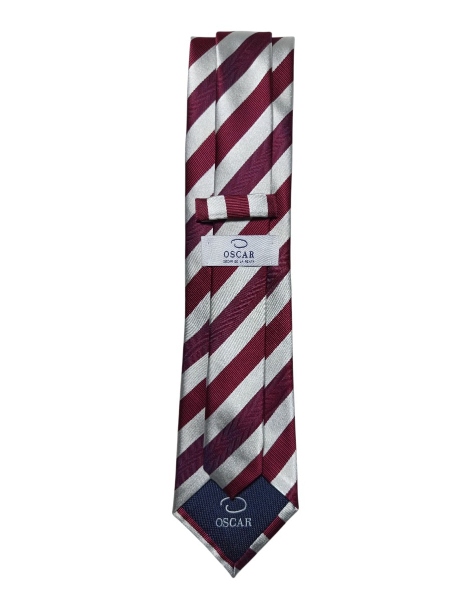 Corbata regular de seda estampada a rayas para hombre 3