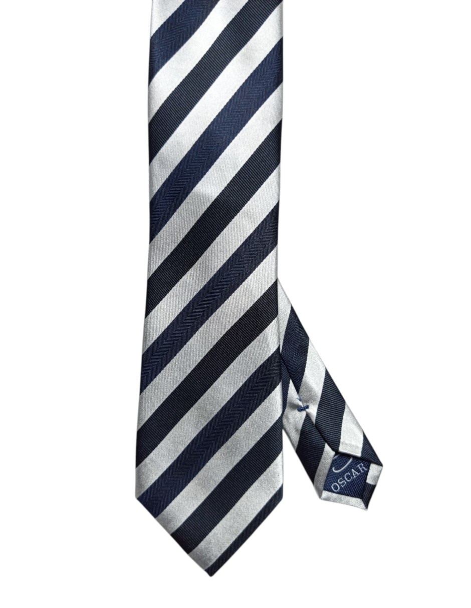 Corbata regular de seda estampada a rayas para hombre Corbata regular de seda estampada a rayas para hombre