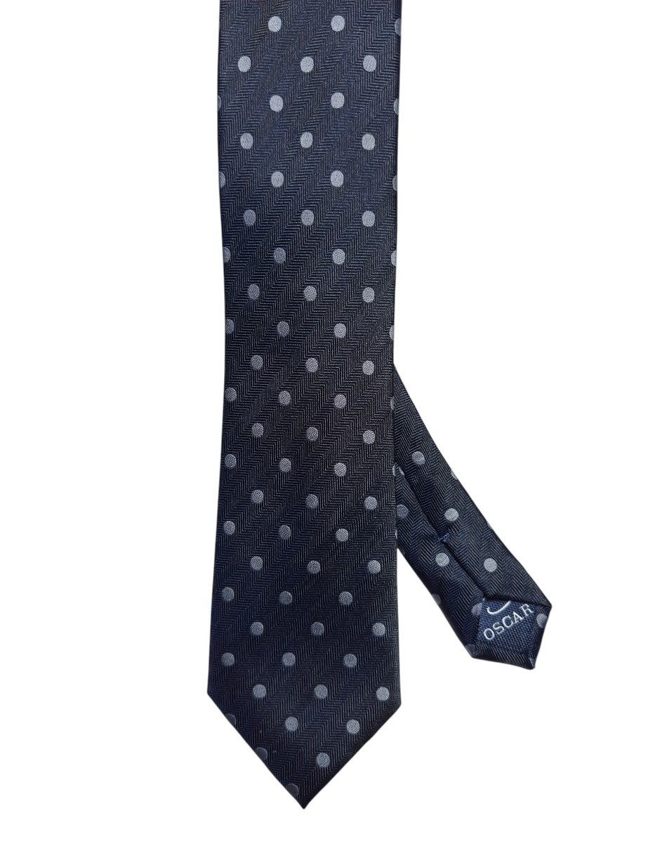 Corbata regular de seda Estampado Lunares para hombre