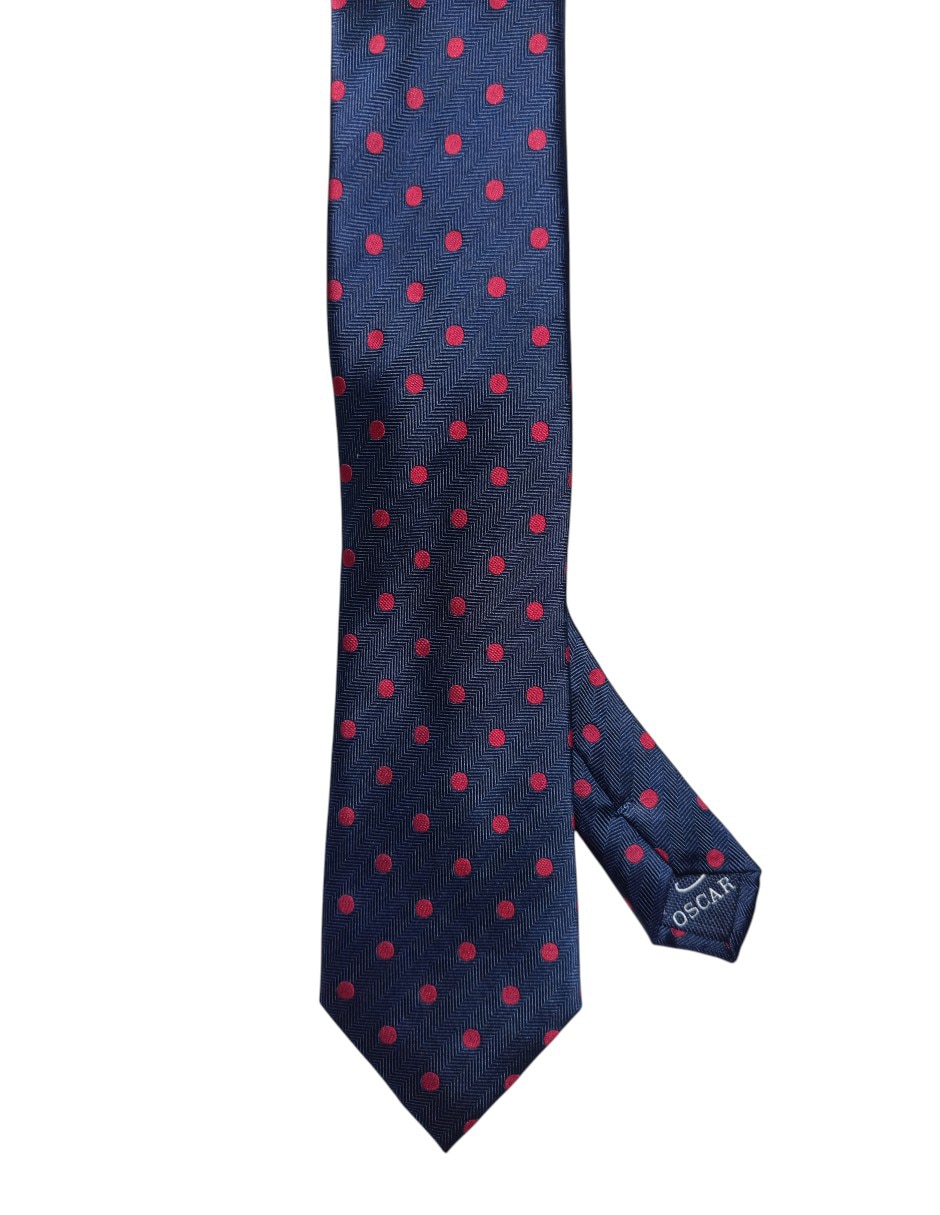 Corbata regular de seda Estampado Lunares para hombre