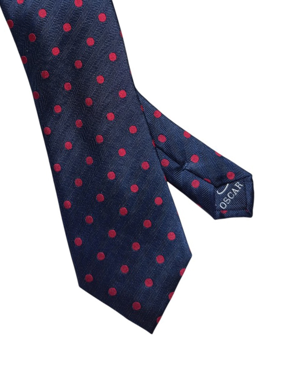 Corbata regular de seda Estampado Lunares para hombre 2