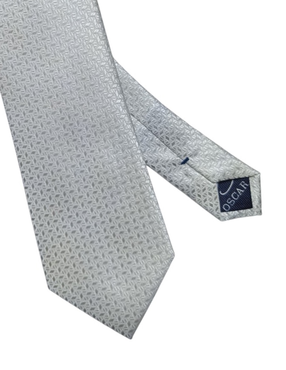 Corbata regular de seda estampado geométrico para hombre 2