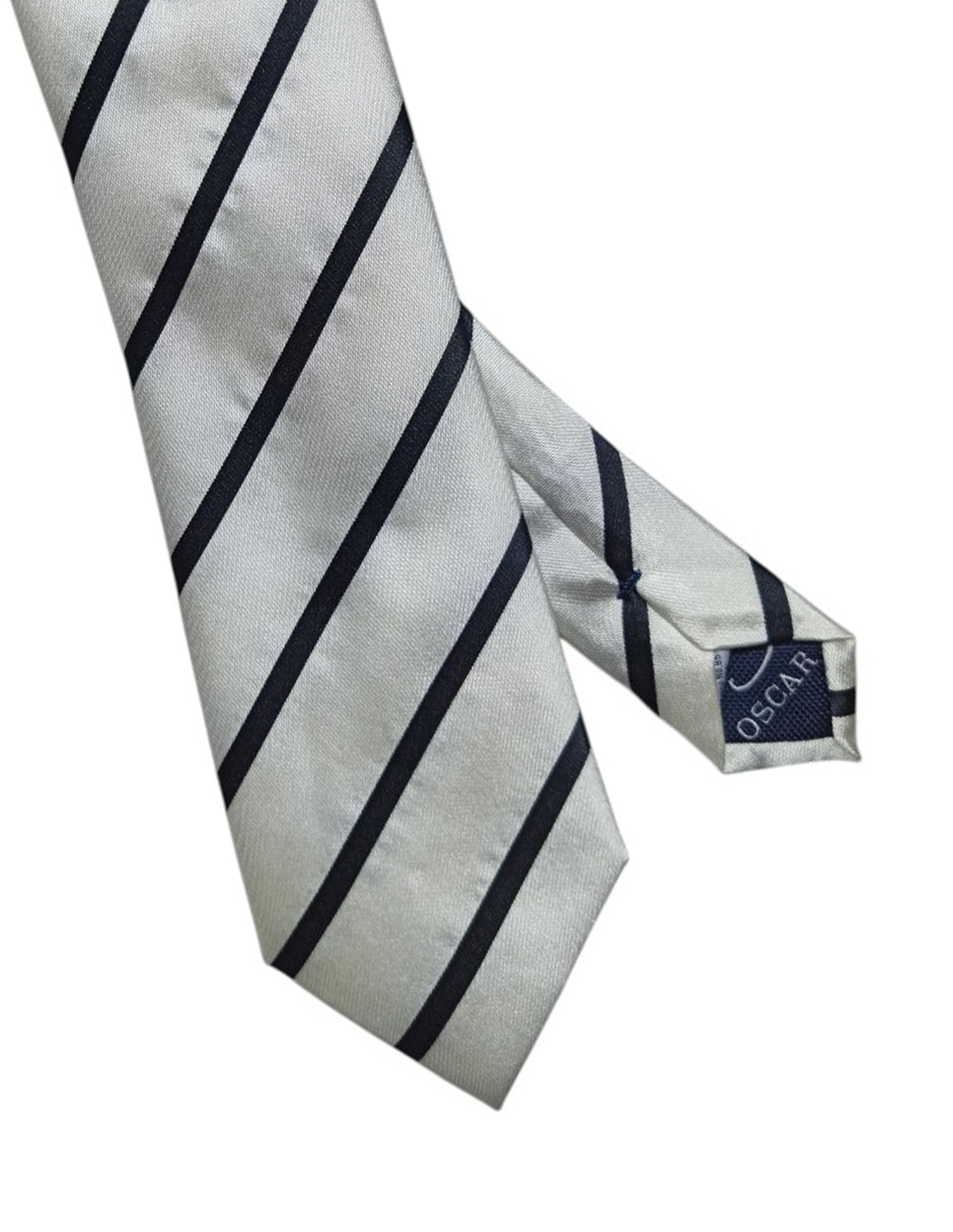 Corbata regular de seda estampada a rayas para hombre 2