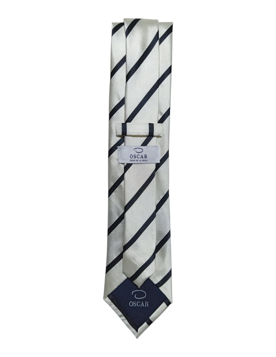 Corbata regular de seda estampada a rayas para hombre 3