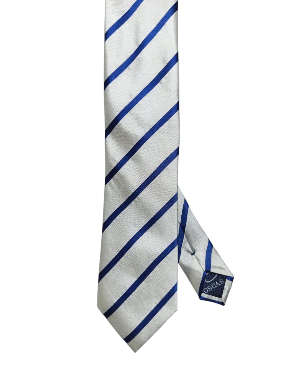 Corbata regular de seda estampada a rayas para hombre