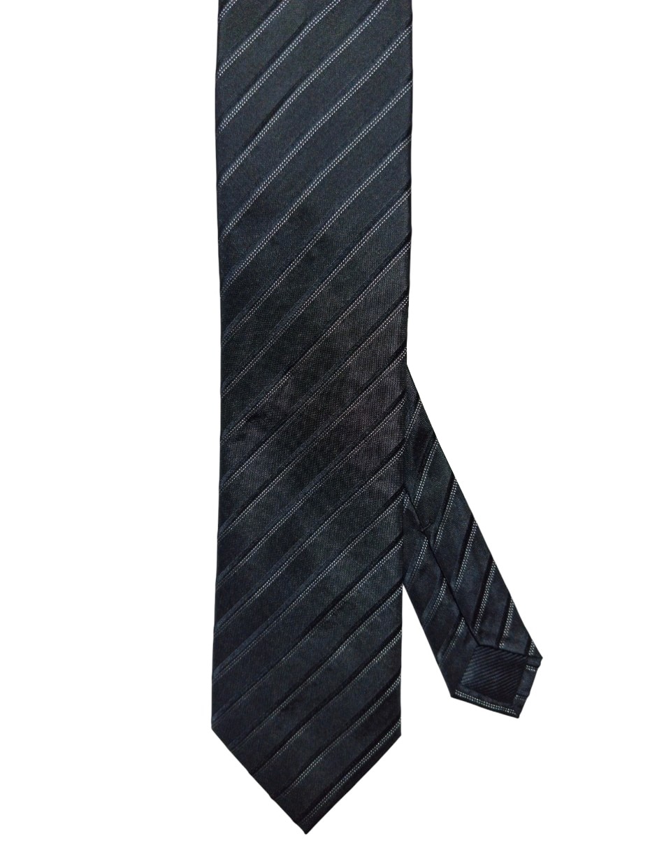Corbata regular de seda estampado a rayas para hombre