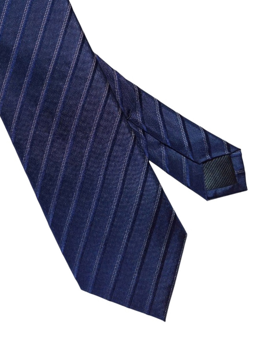 Corbata regular de seda estampado a rayas para hombre 2