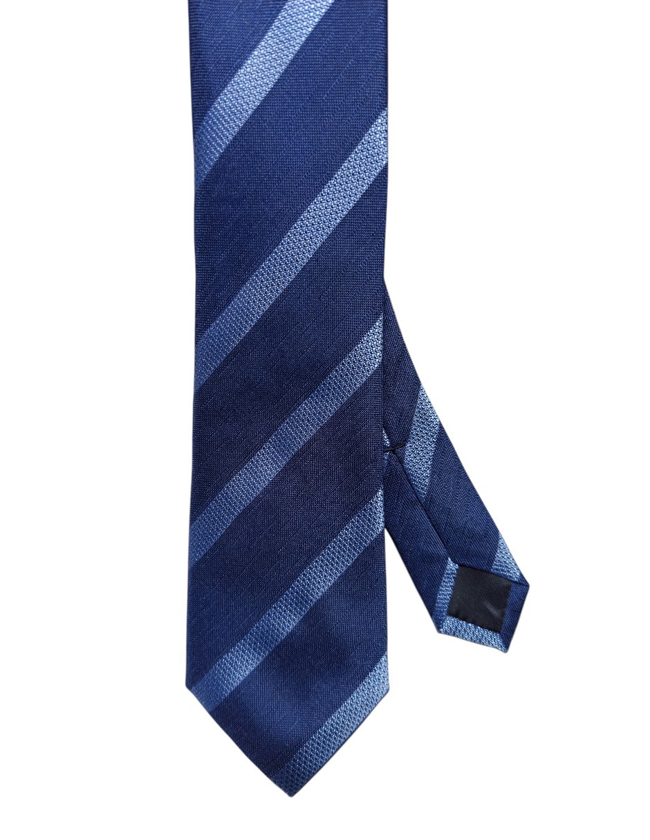 Corbata regular de seda estampado a rayas para hombre