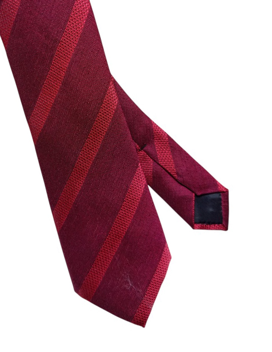 Corbata regular de seda estampado a rayas para hombre 2