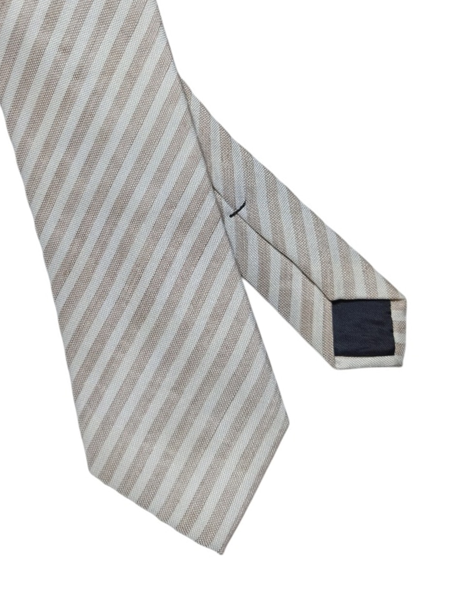 Corbata regular de seda estampado a rayas para hombre 2