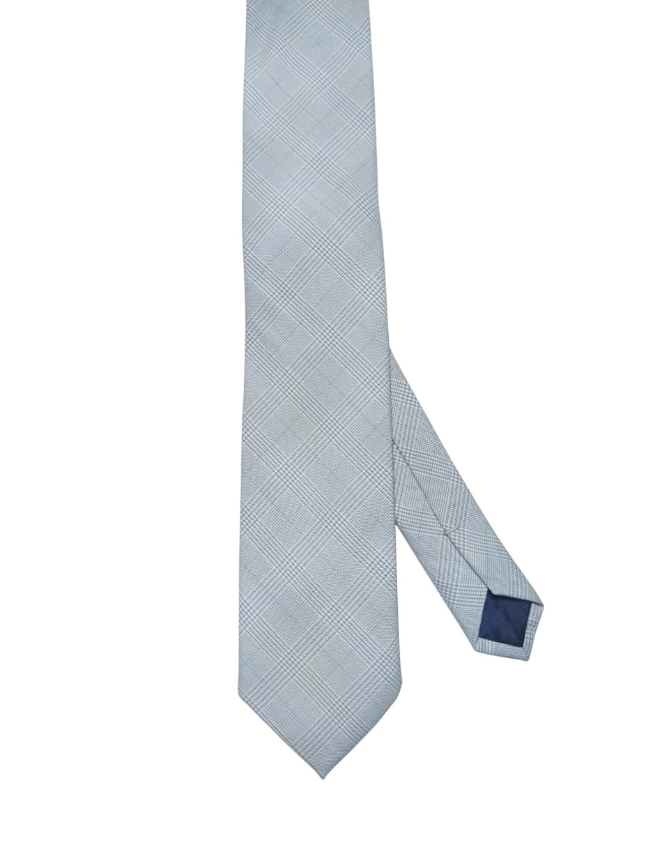 Corbata regular de seda estampado a cuadros para hombre