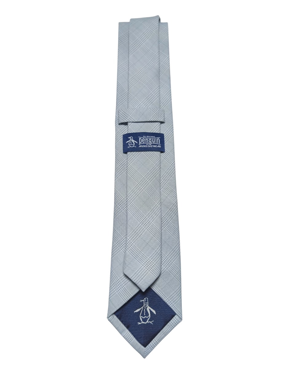 Corbata regular de seda estampado a cuadros para hombre 2