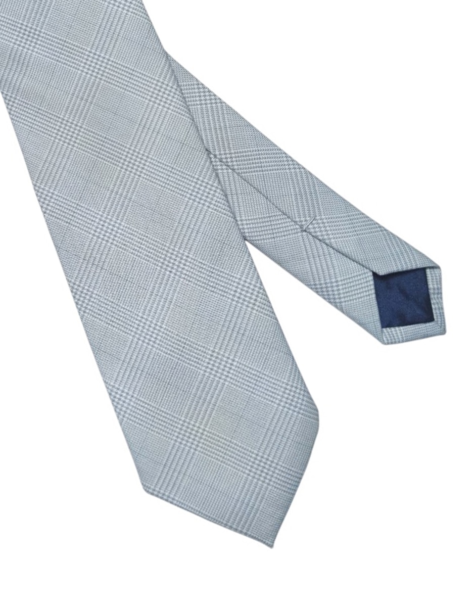 Corbata regular de seda estampado a cuadros para hombre 3