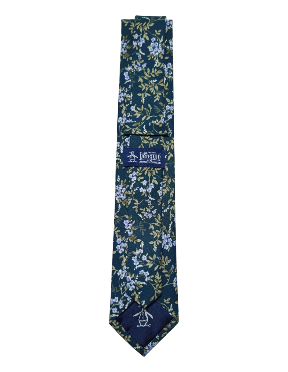 Corbata regular de seda estampado floral para hombre 2
