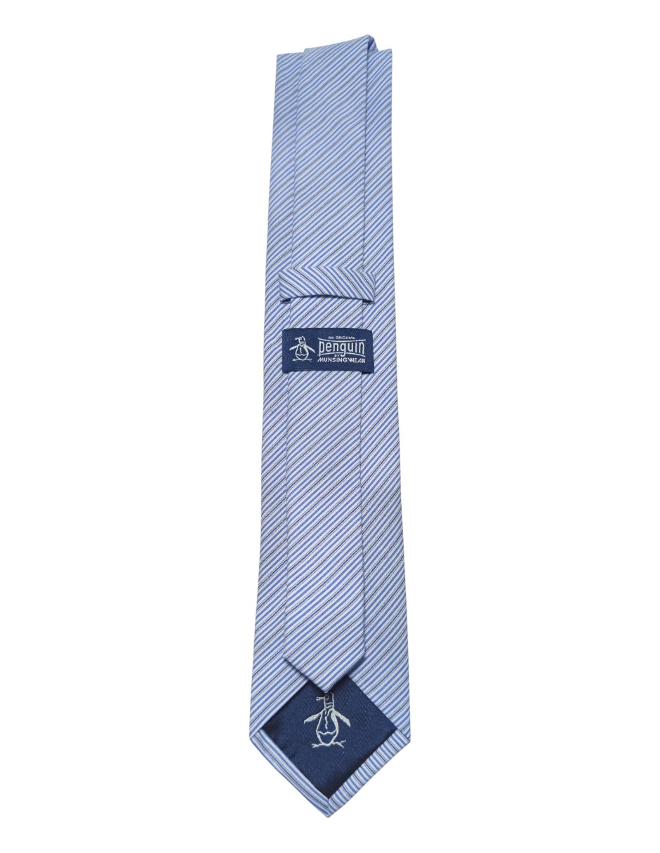 Corbata regular de seda estampado a rayas para hombre 2