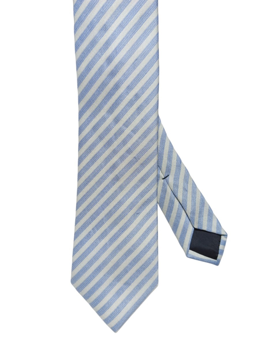 Corbata regular de seda estampado a rayas para hombre