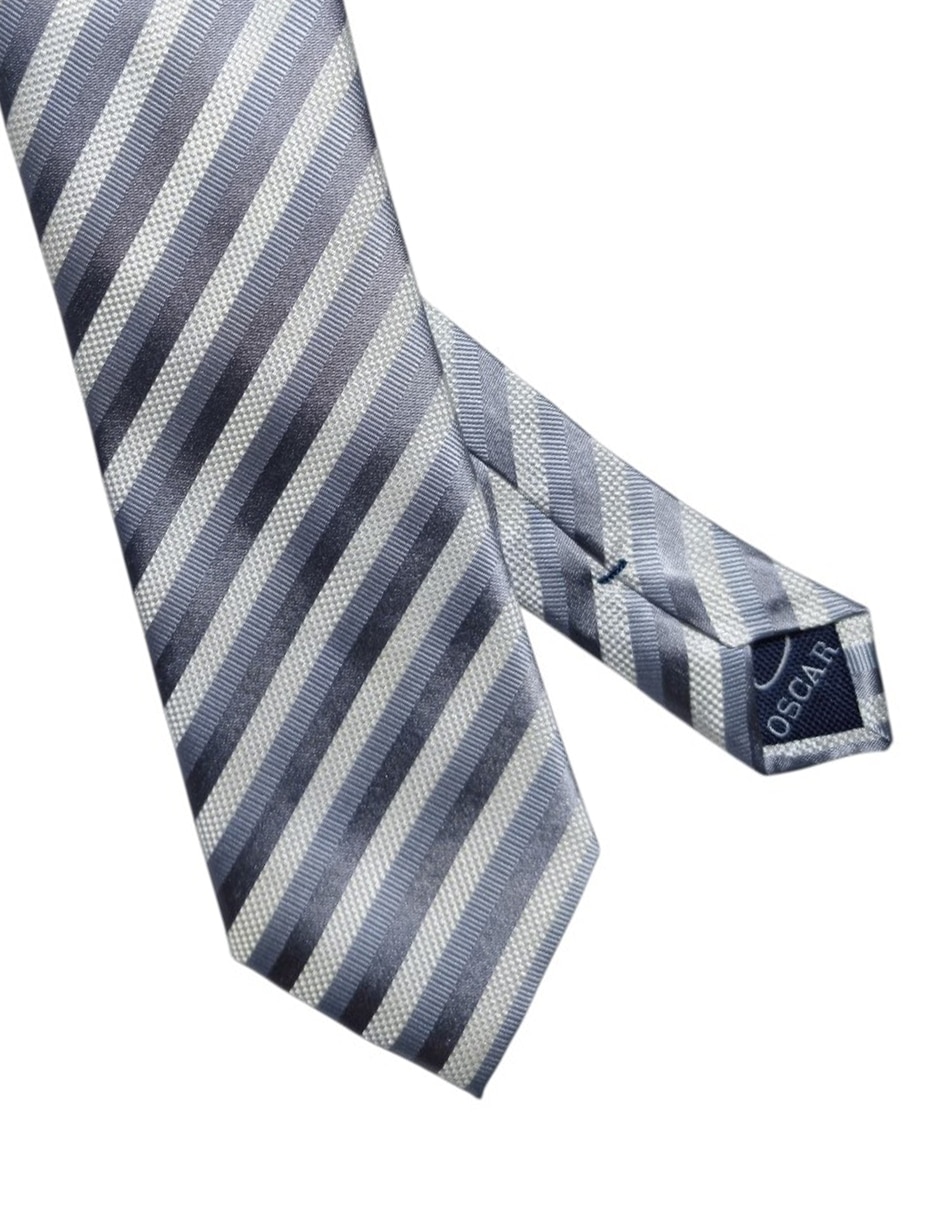 Corbata regular de seda estampada a rayas para hombre 2