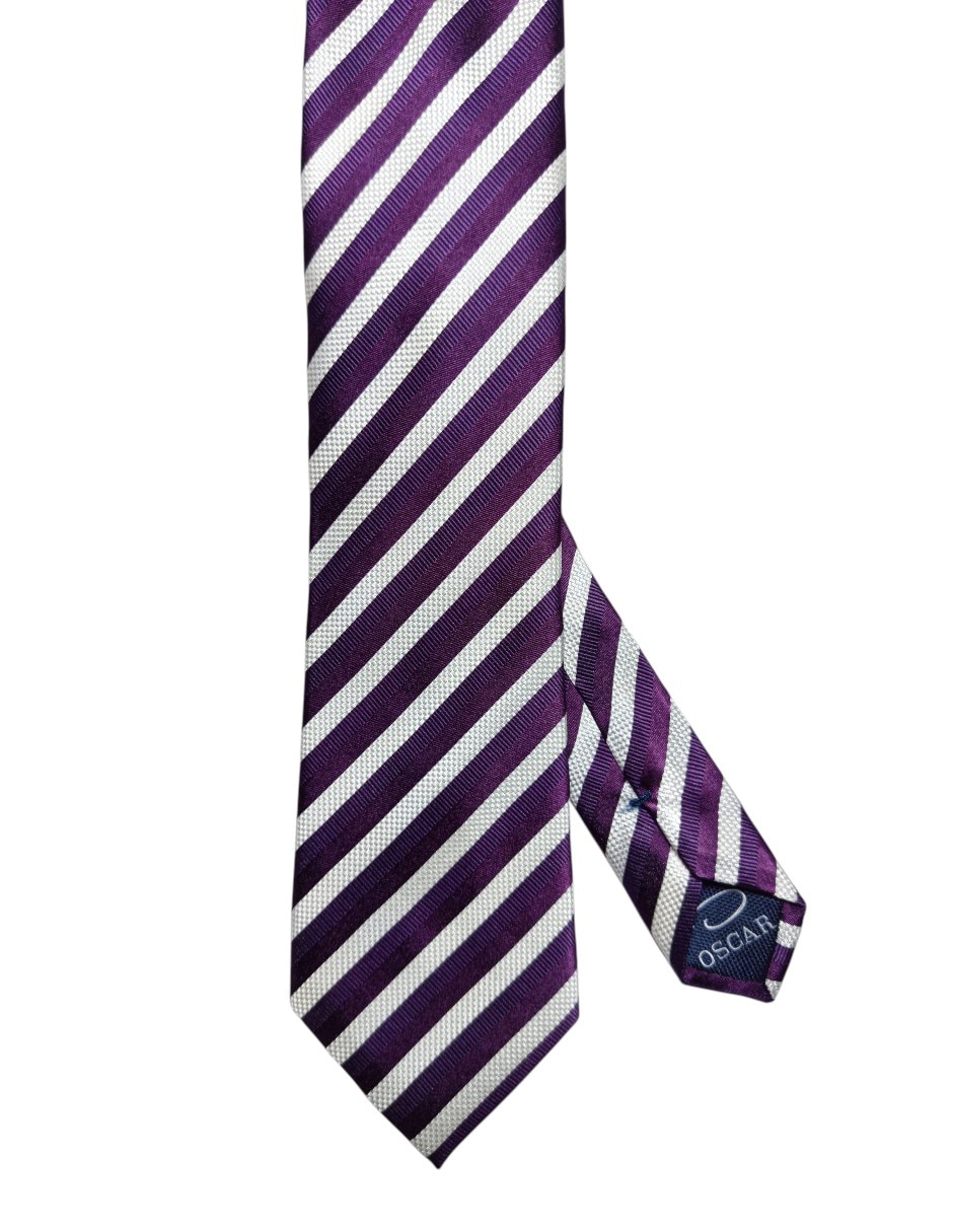 Corbata regular de seda estampada a rayas para hombre Corbata regular de seda estampada a rayas para hombre