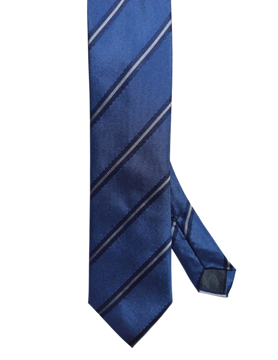 Corbata regular de seda estampado a rayas para hombre
