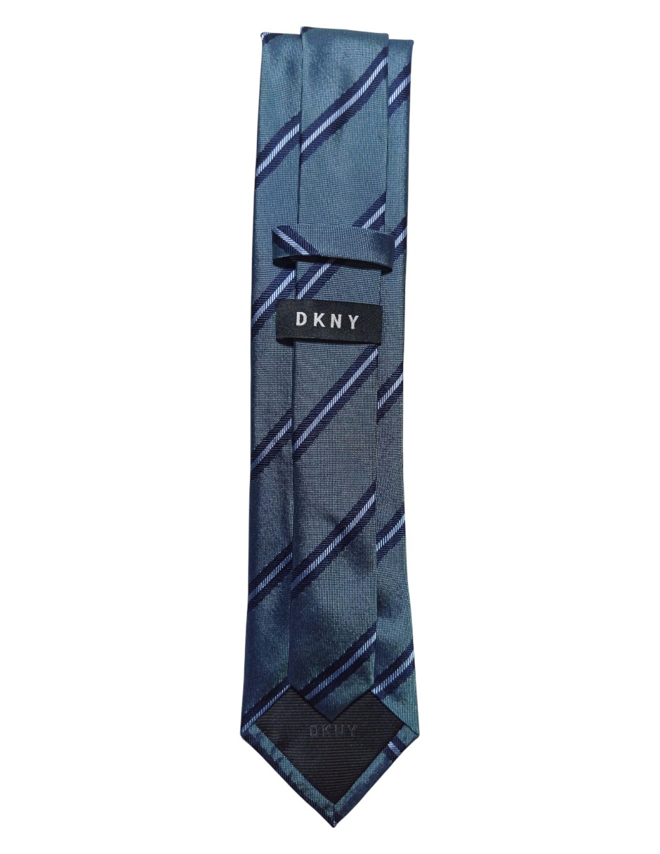 CORBATA DKNY C A RAYAS , VERDE AZULADO