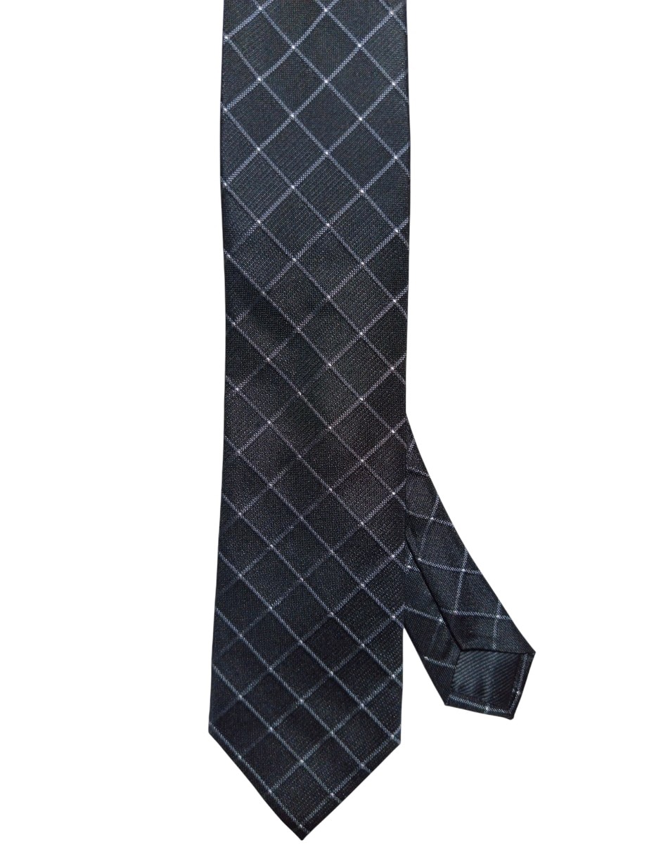 Corbata regular de seda estampado a cuadros para hombre Corbata regular de seda estampado a cuadros para hombre