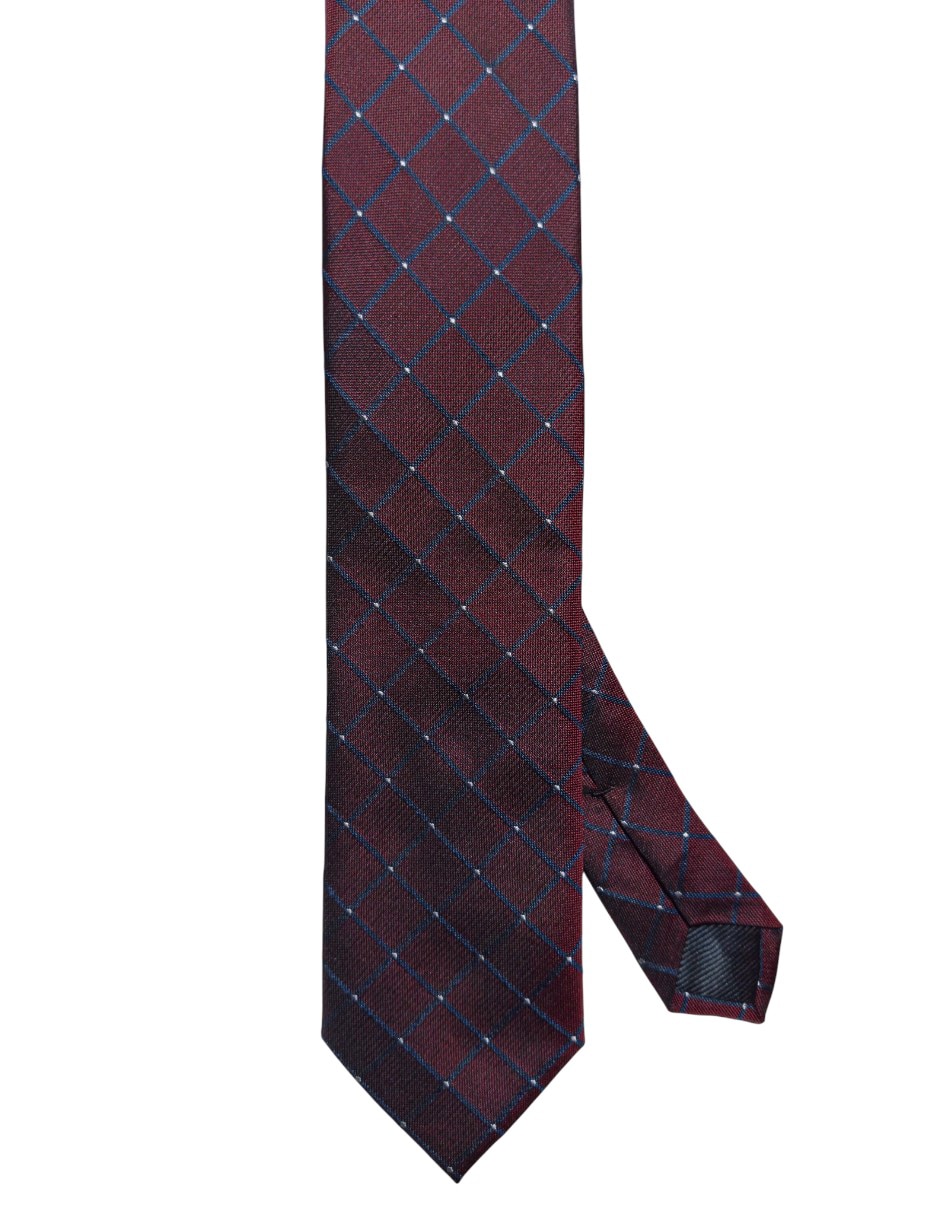 Corbata regular de seda estampado a cuadros para hombre